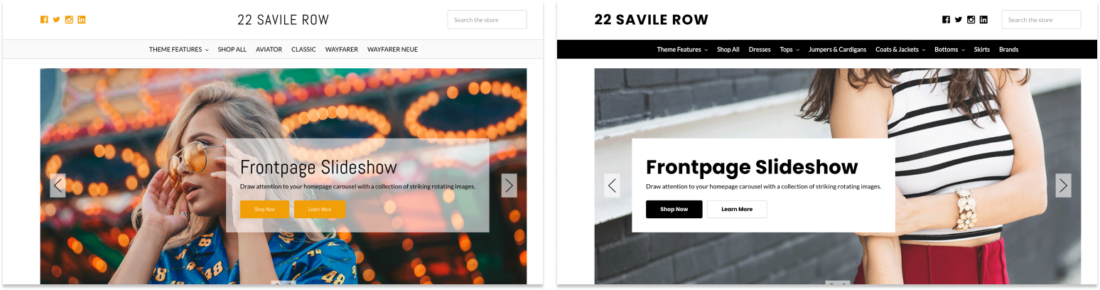 Enhanced carousel and banner designs