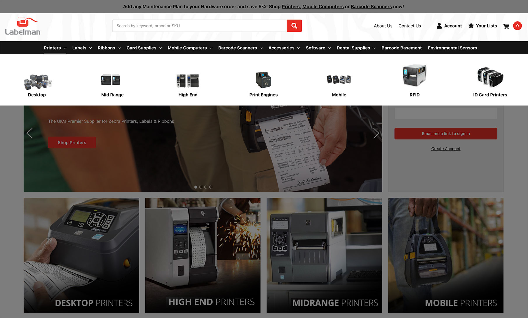 Labelman custom navigation design for BigCommerce