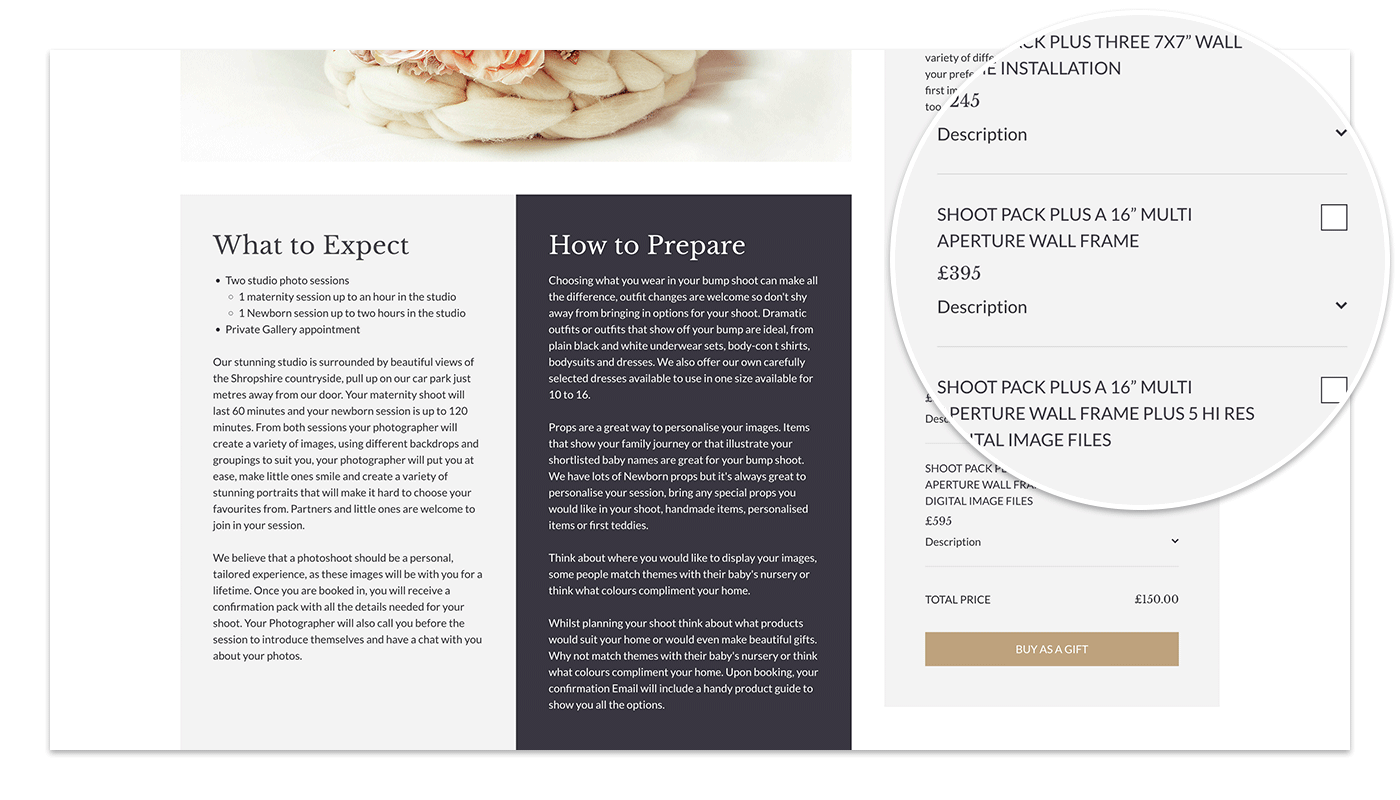 New Emotion Studios Product Page Design